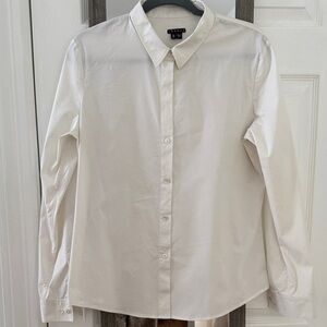 Theory Women's Cream Button Down Shirt XL